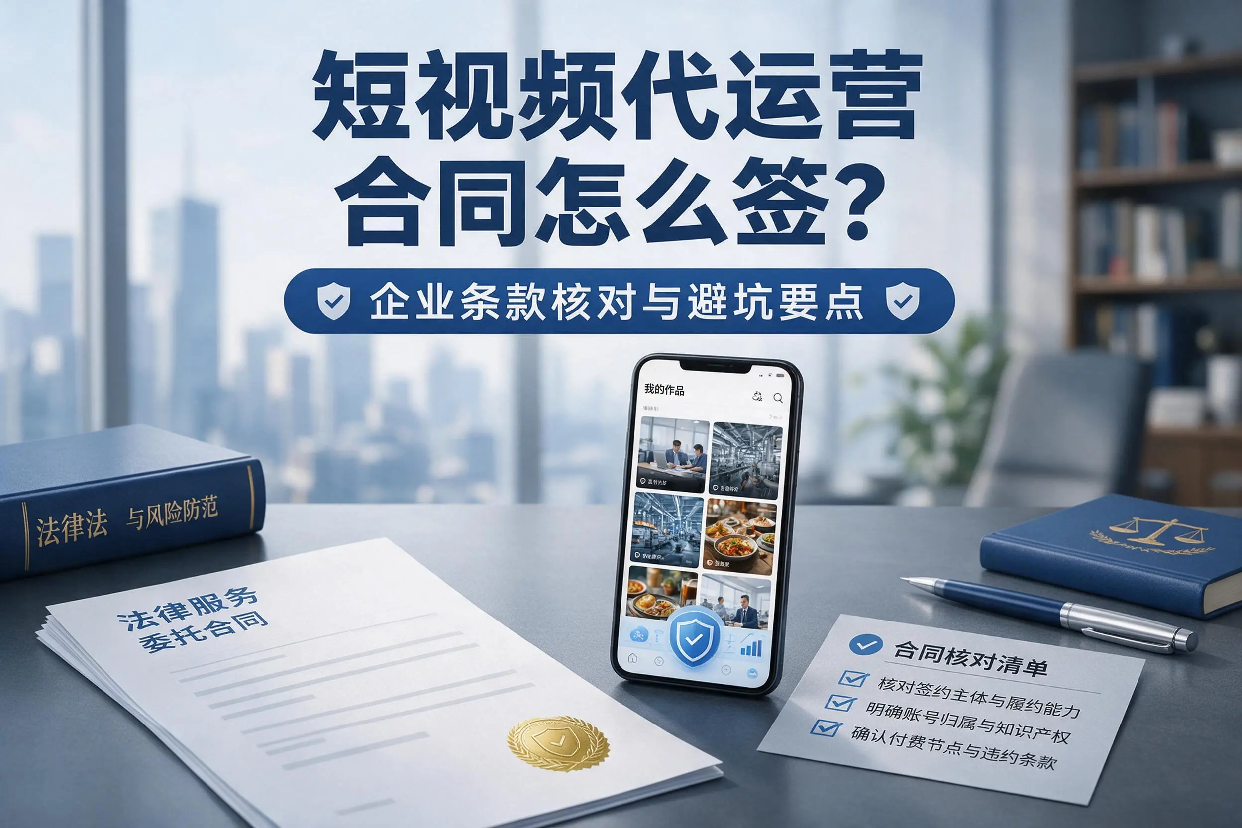 短视频代运营合同怎么签?济南企业条款核对与避坑要点