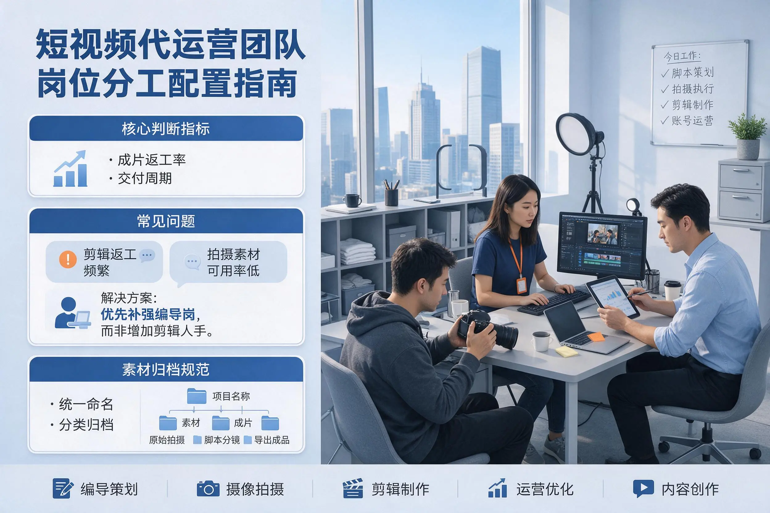 短视频代运营团队如何配置?济南企业岗位分工科普说明