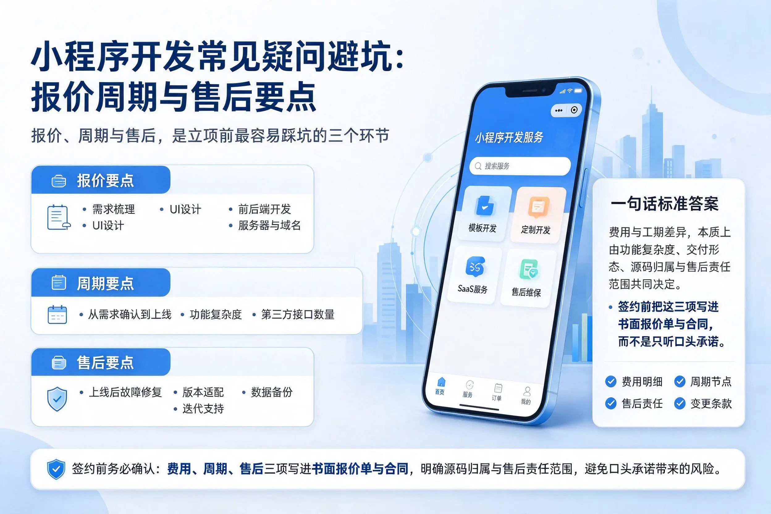 济南小程序开发常见疑问避坑：报价周期与售后要点