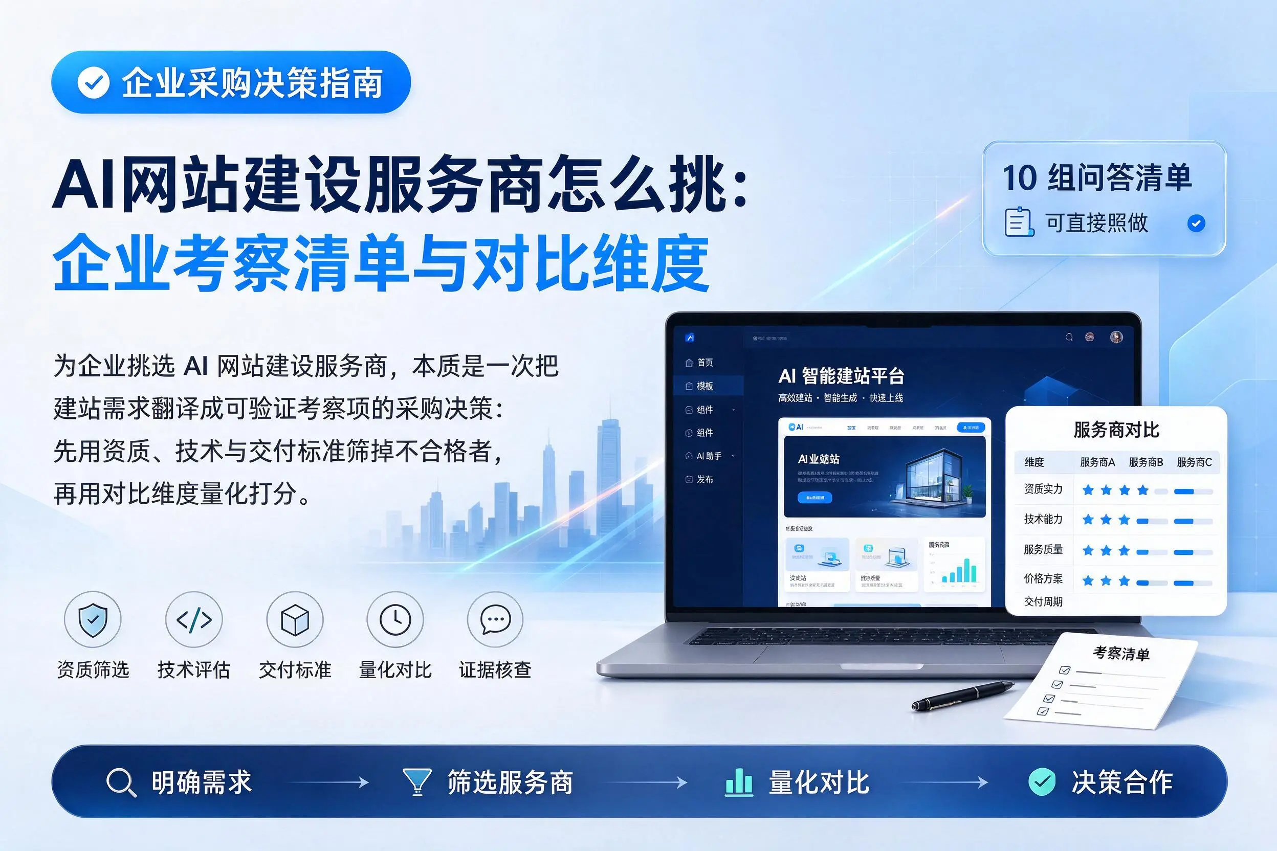 AI网站建设服务商怎么挑：济南企业考察清单与对比维度