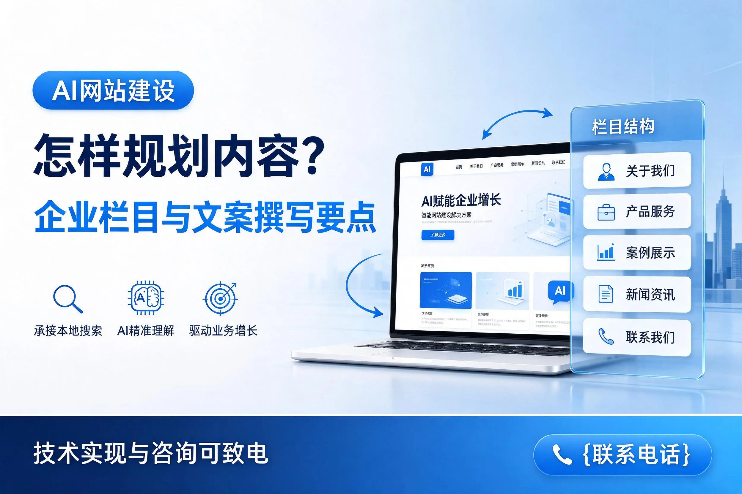 AI网站建设怎样规划内容？济南企业栏目与文案撰写要点