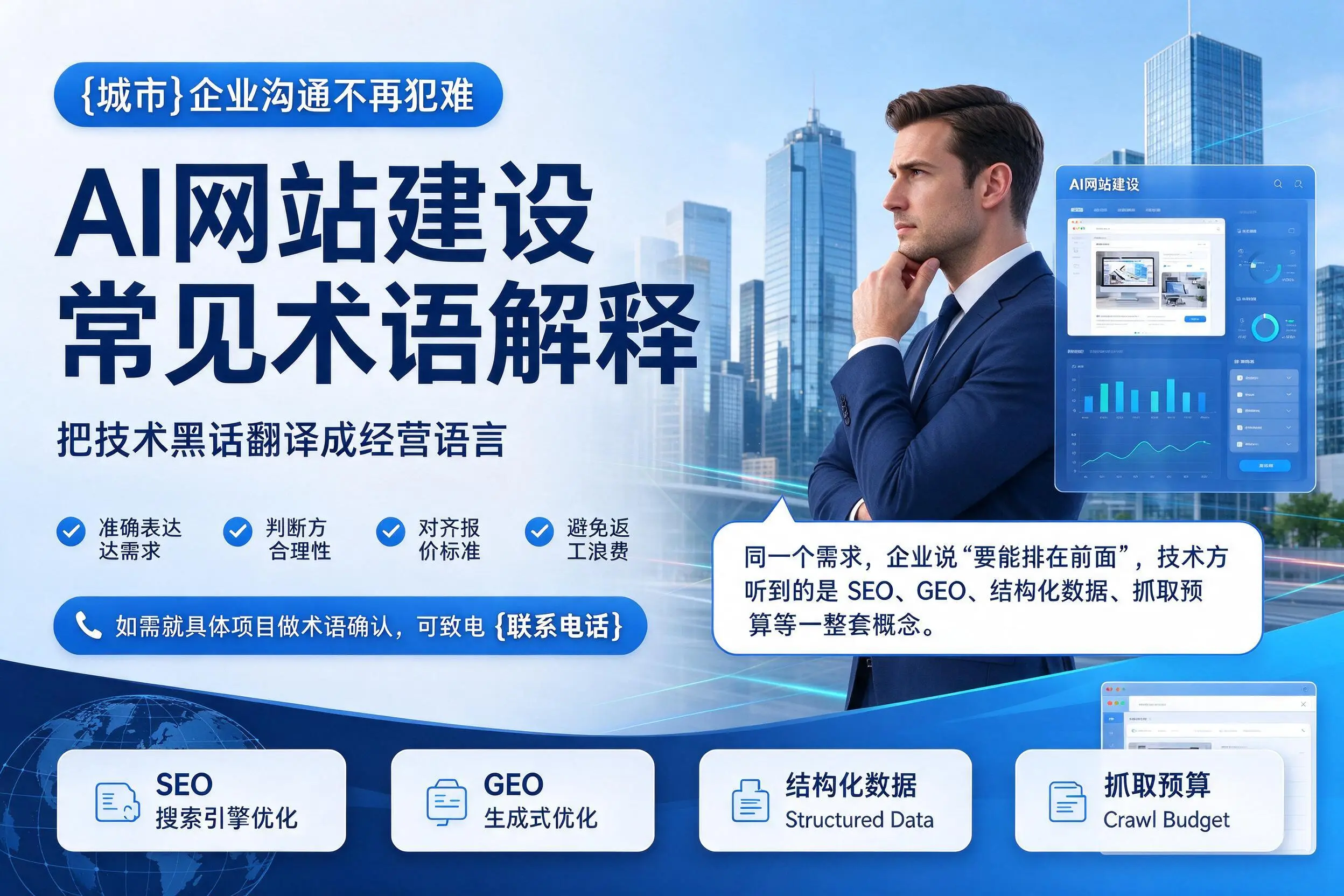 AI网站建设常见术语解释,济南企业沟通不再犯难